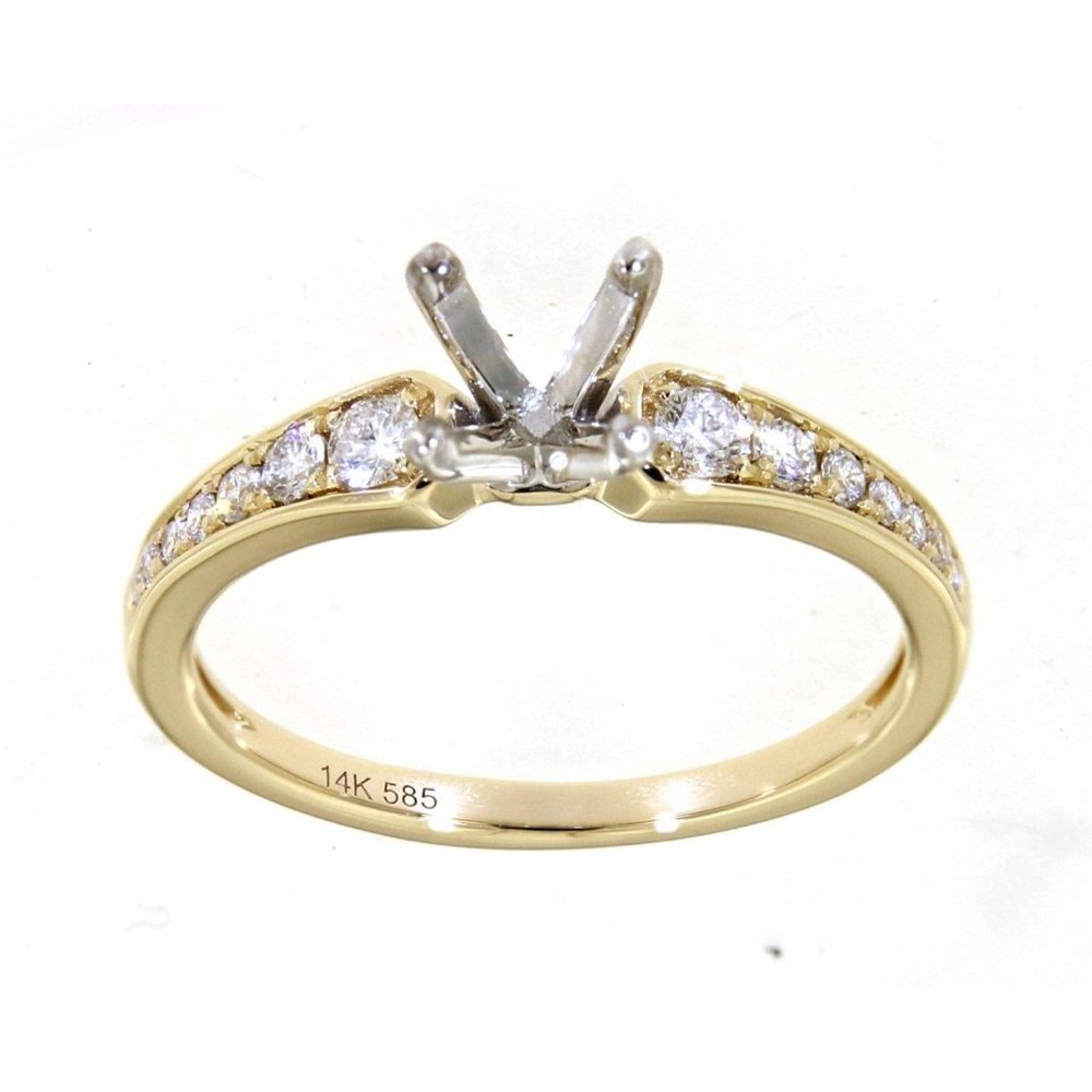 Semi Mount Diamond Engagement Ring Multi Tone Gold